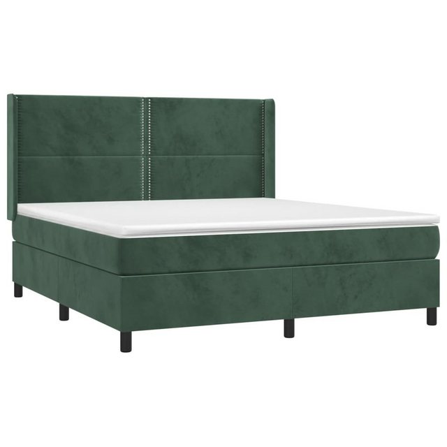 vidaXL Boxspringbett, Boxbett mit Matratze Dunkelgrün 180x200 cm Samt günstig online kaufen