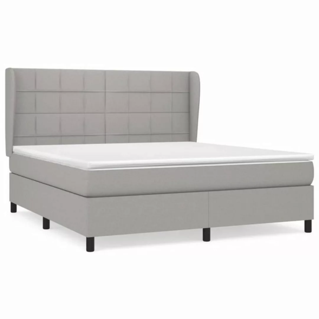 furnicato Bett Boxspringbett mit Matratze Hellgrau 160x200 cm Stoff (1-tlg) günstig online kaufen