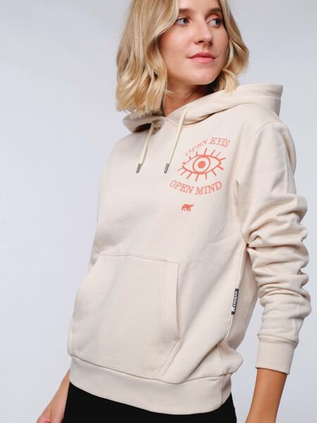 Women Hoodie Open Eyes Open Mind (Beige) günstig online kaufen