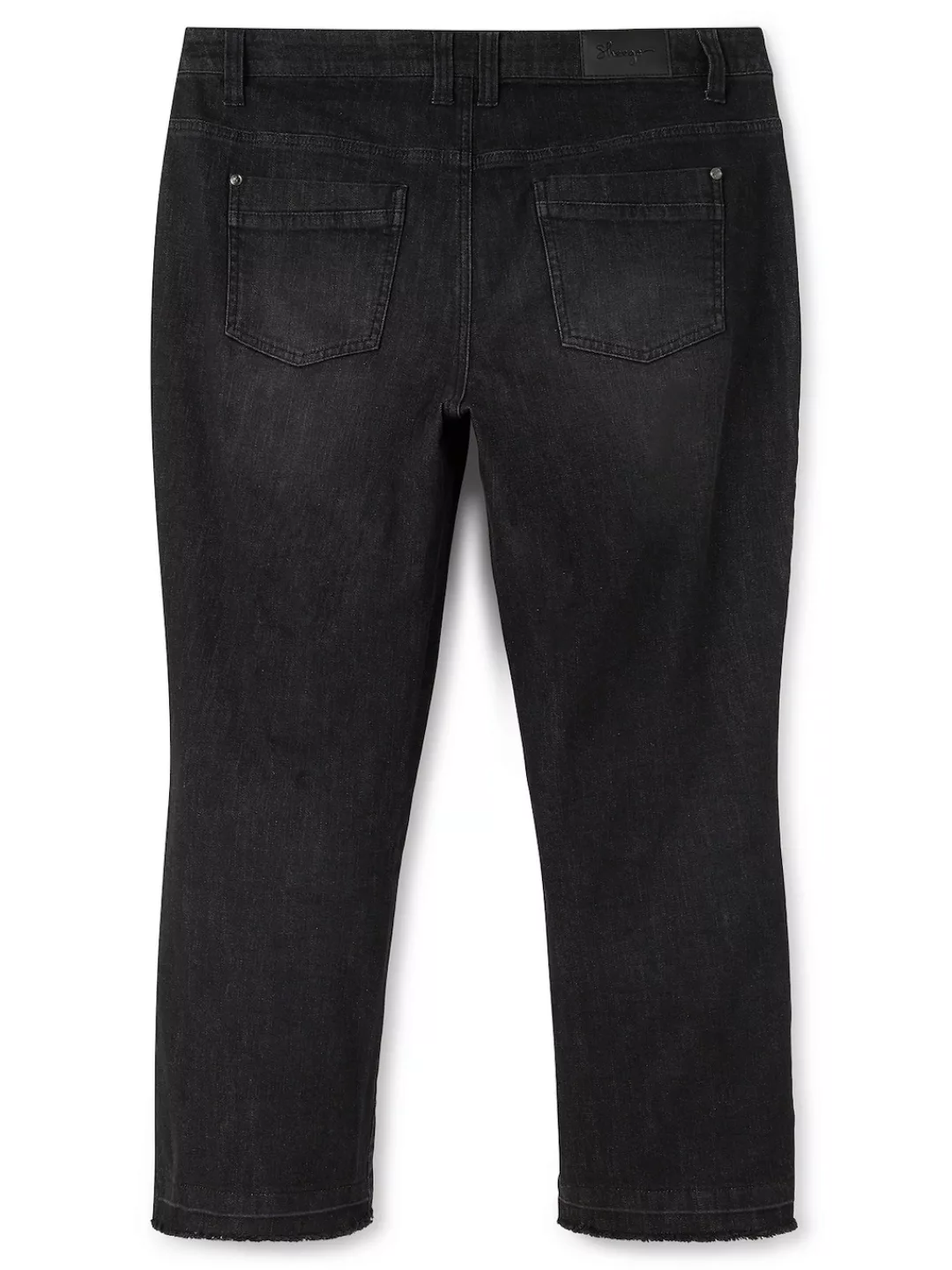 Sheego Stretch-Jeans "Große Größen", mit Cut-out und Fransen am Saum günstig online kaufen