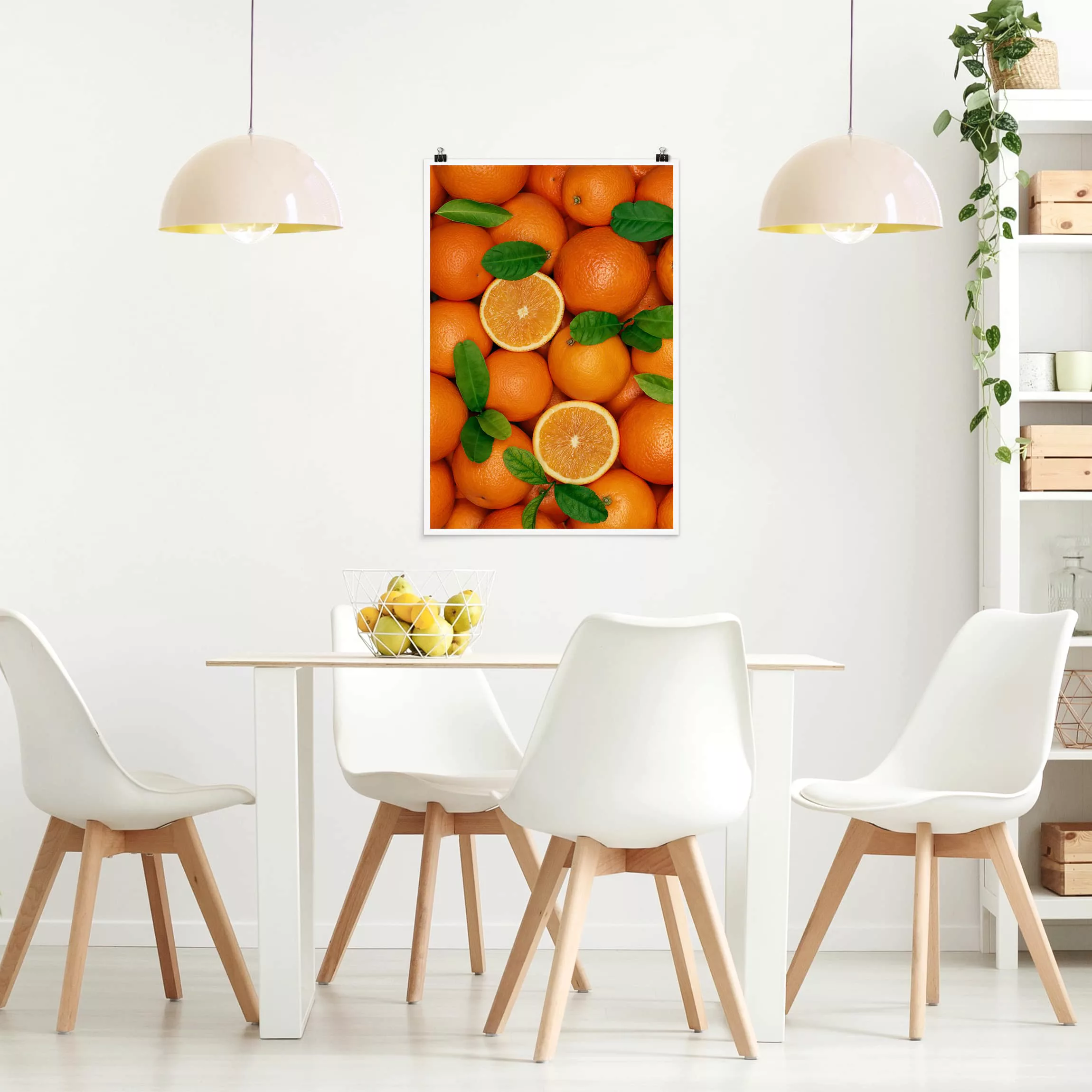 Poster Küche - Hochformat Saftige Orangen günstig online kaufen