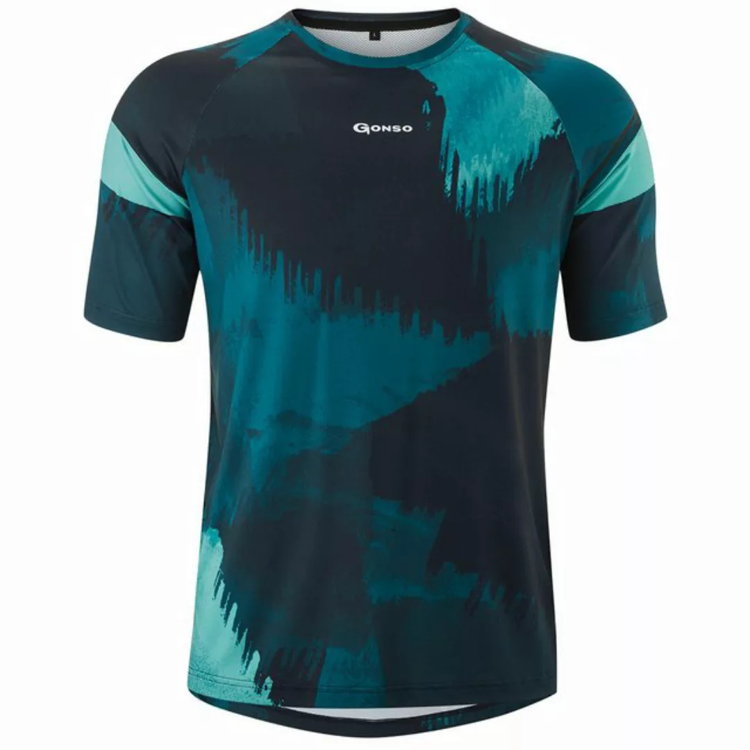 Gonso Print-Shirt Übergrößen Gonso Radtrikot Masino blau Print günstig online kaufen