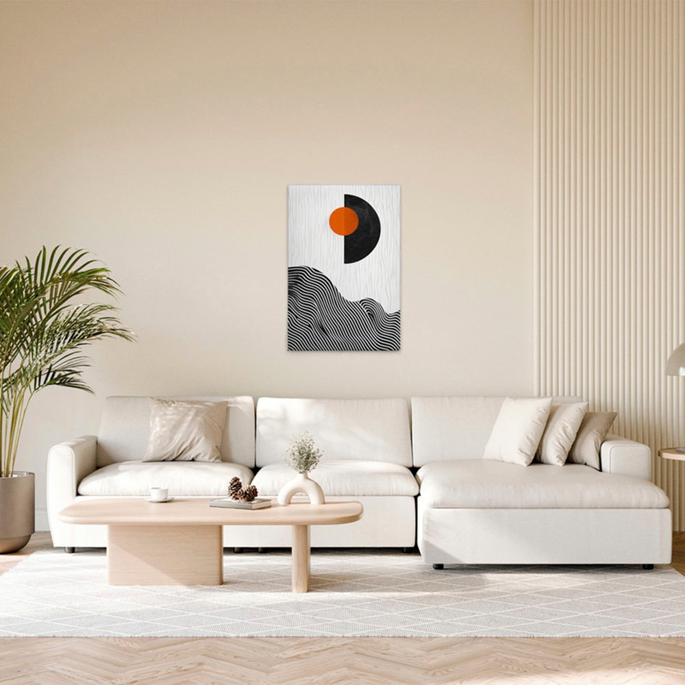 A.S. Création Leinwandbild "Orange Sun - Wandbild Schwarz Grau Weiß Keilrah günstig online kaufen