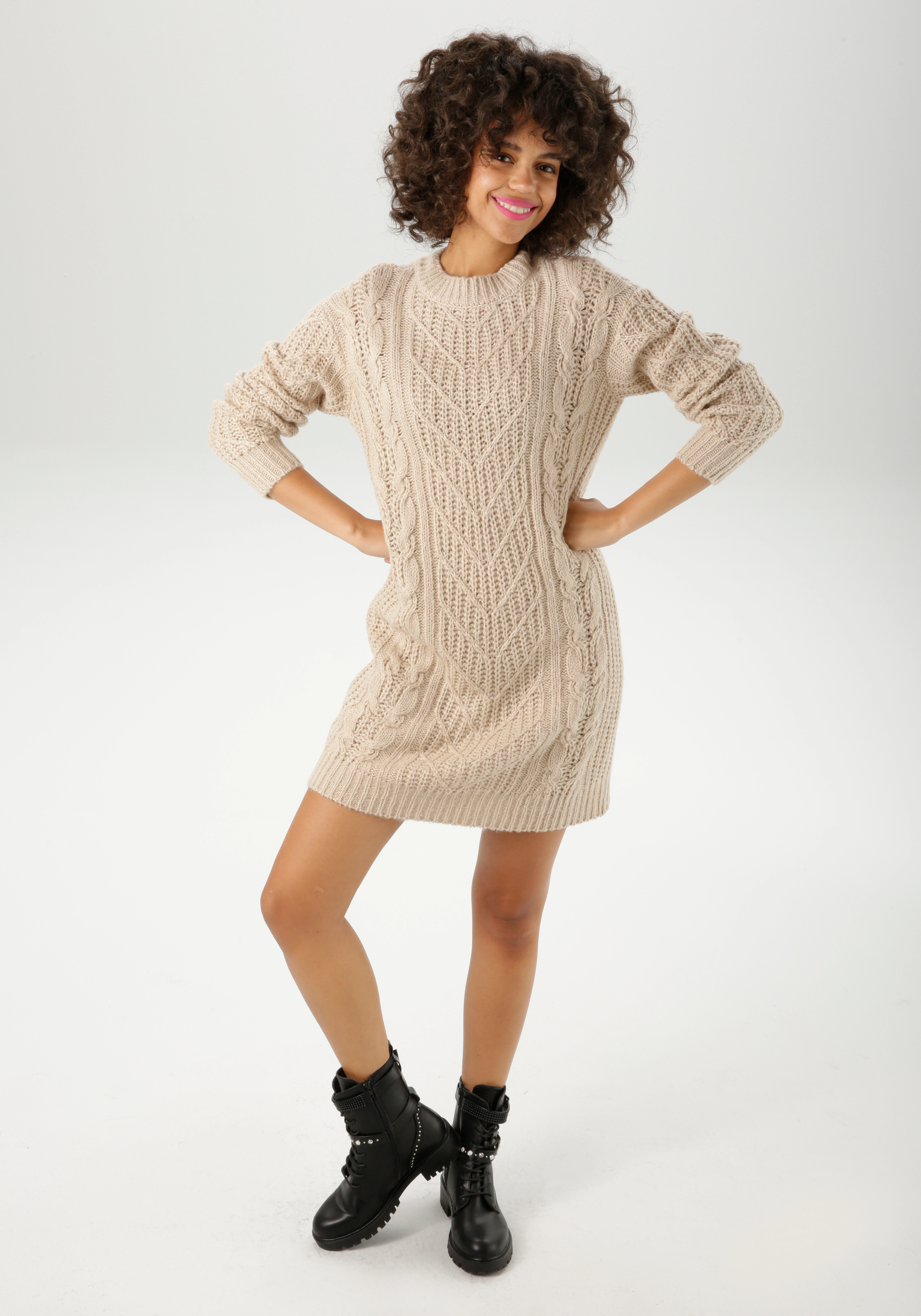 Aniston CASUAL Strickkleid, im trendigen Muster-Mix - NEUE KOLLEKTION günstig online kaufen