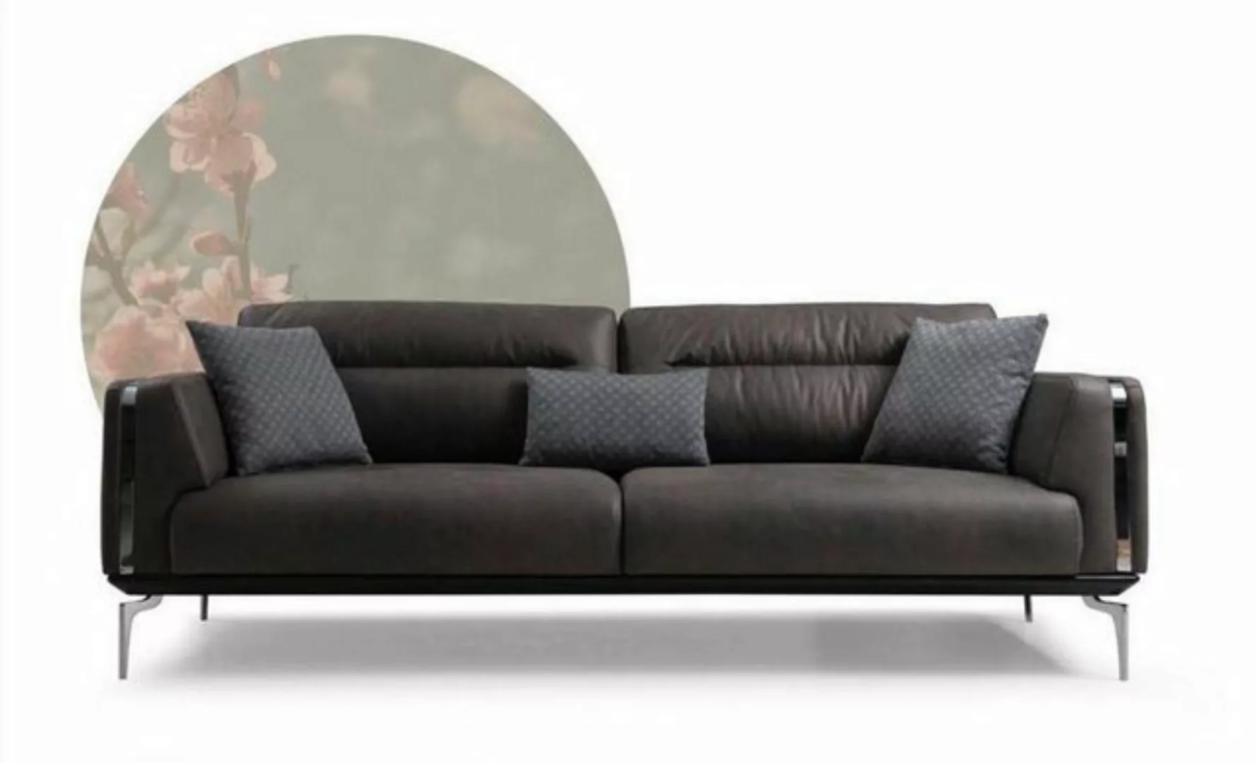 JVmoebel Sofa Graue Sofagarnitur Sofa Garnitur Sofas 3+3+1 Sitzer Sessel Mo günstig online kaufen
