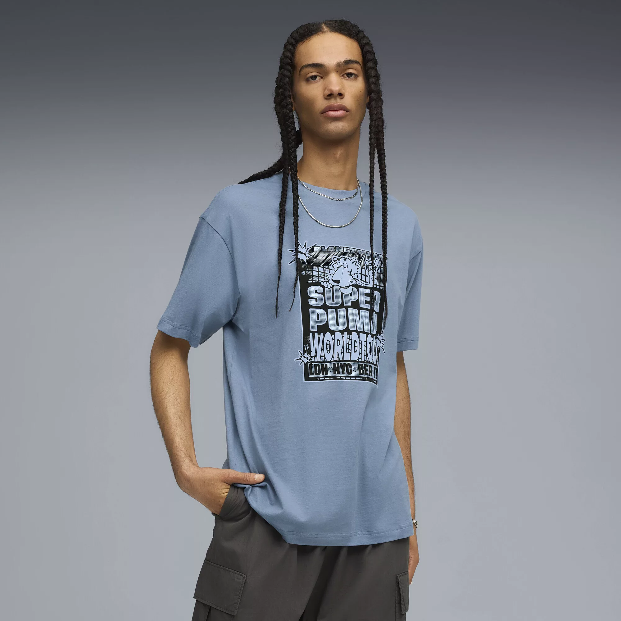 PUMA T-Shirt "Graphic SUPER PUMA World Tour Relaxed T-Shirt Herren" günstig online kaufen