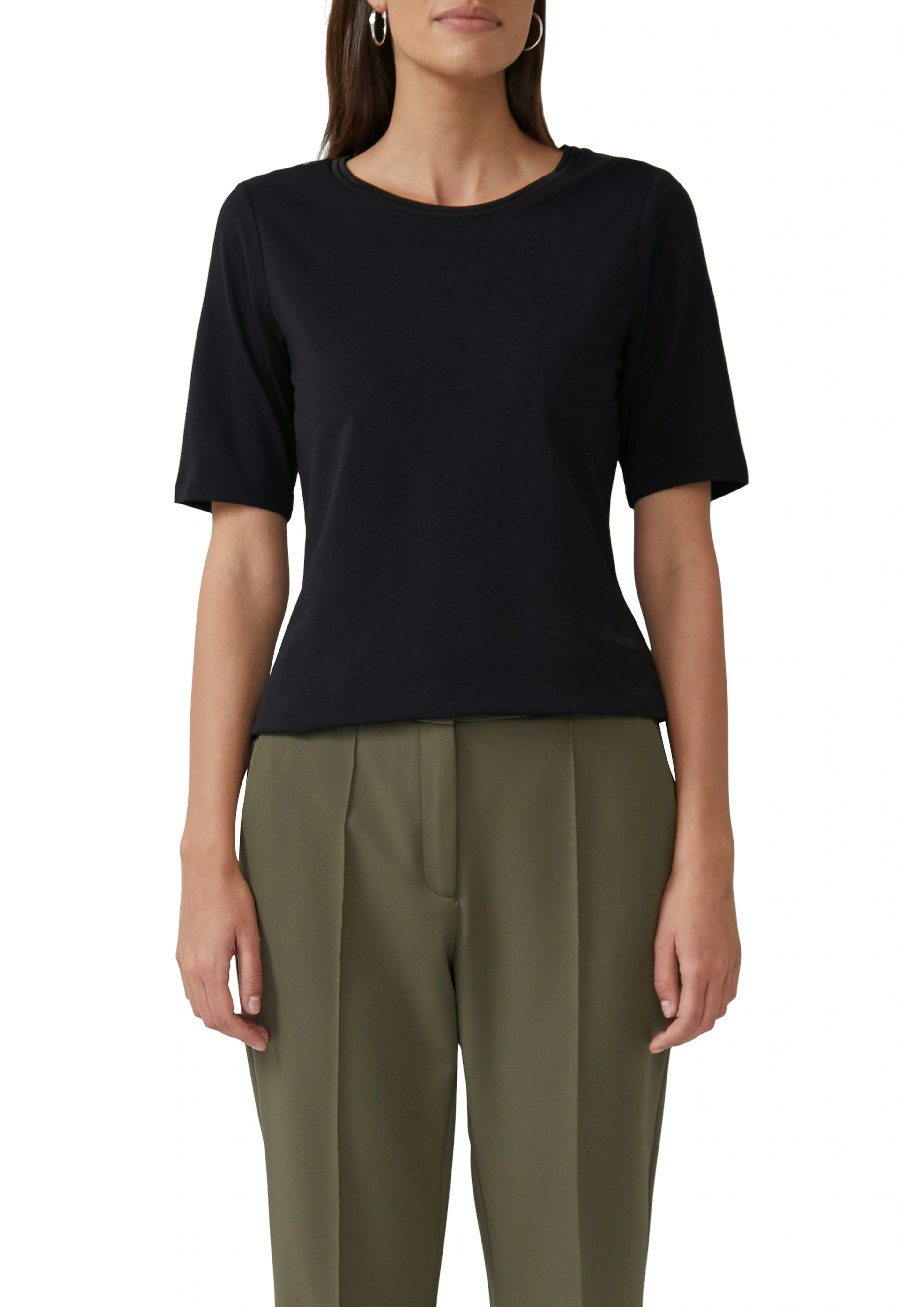 s.Oliver BLACK LABEL T-Shirt, mit Satindetail günstig online kaufen