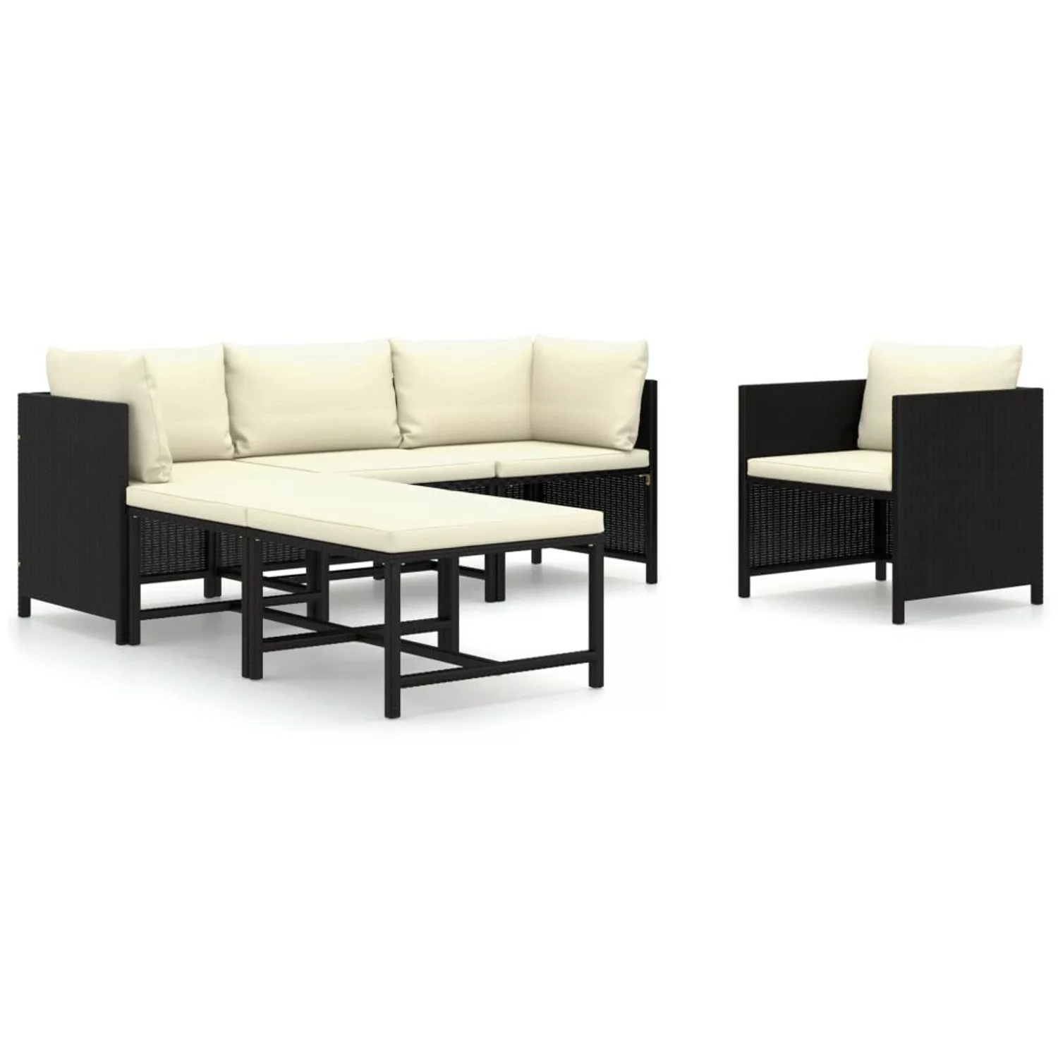 vidaXL Gartenlounge-Set 6-tlg. Garten-Lounge-Set mit Kissen günstig online kaufen