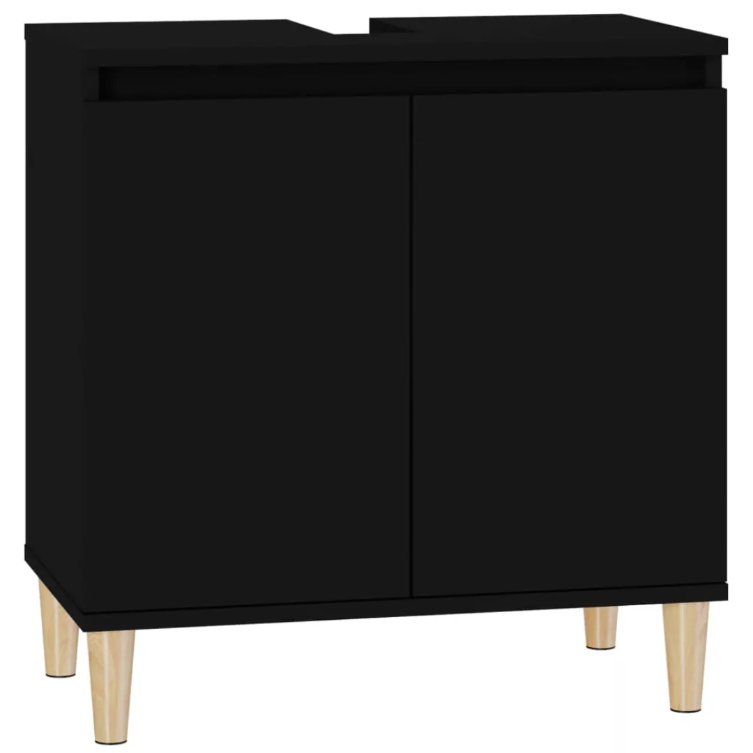 Vidaxl Waschbeckenunterschrank Schwarz 58x33x60 Cm Holzwerkstoff günstig online kaufen