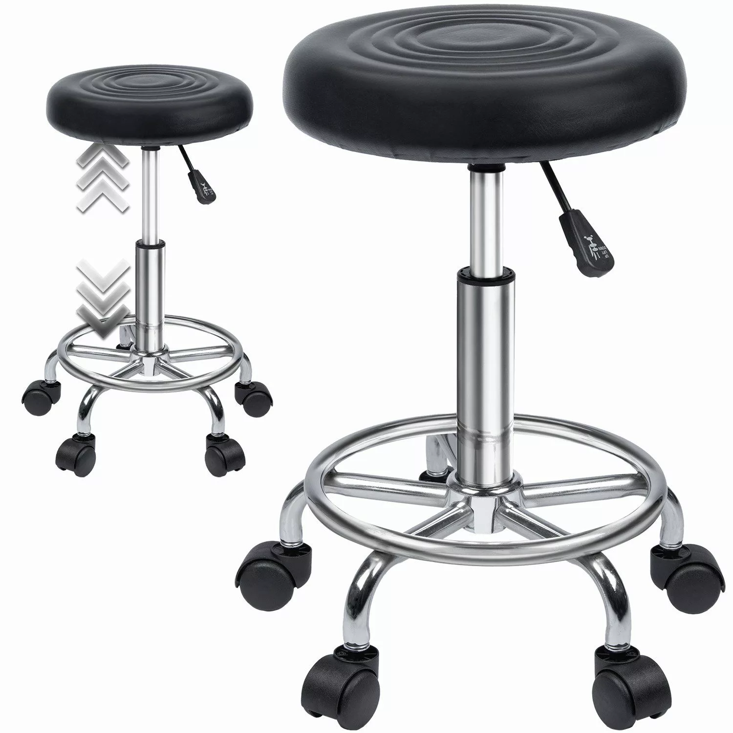 Goods+Gadgets Drehhocker Rollbarer Ergonomie Arbeitshocker (höhenverstellba günstig online kaufen