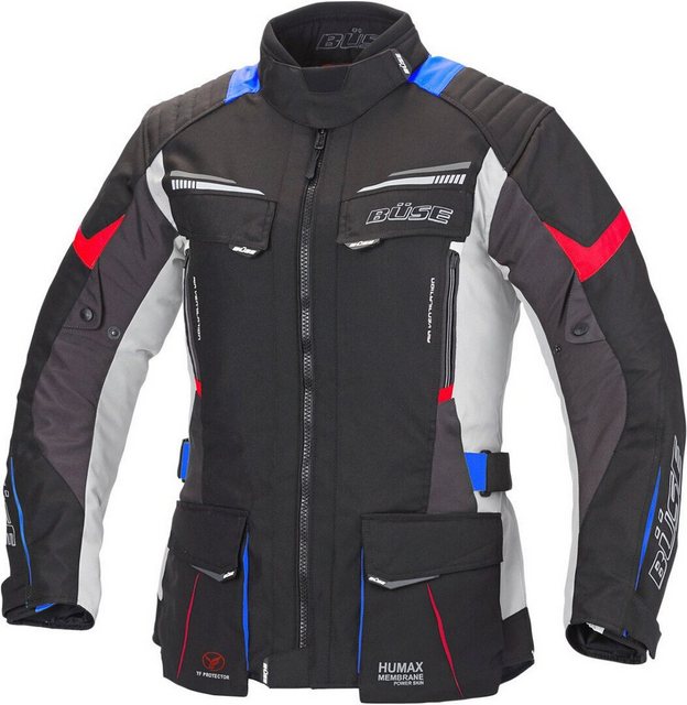 Büse Motorradjacke Büse LAGO PRO Textijacke grau / blau / rot Damen günstig online kaufen