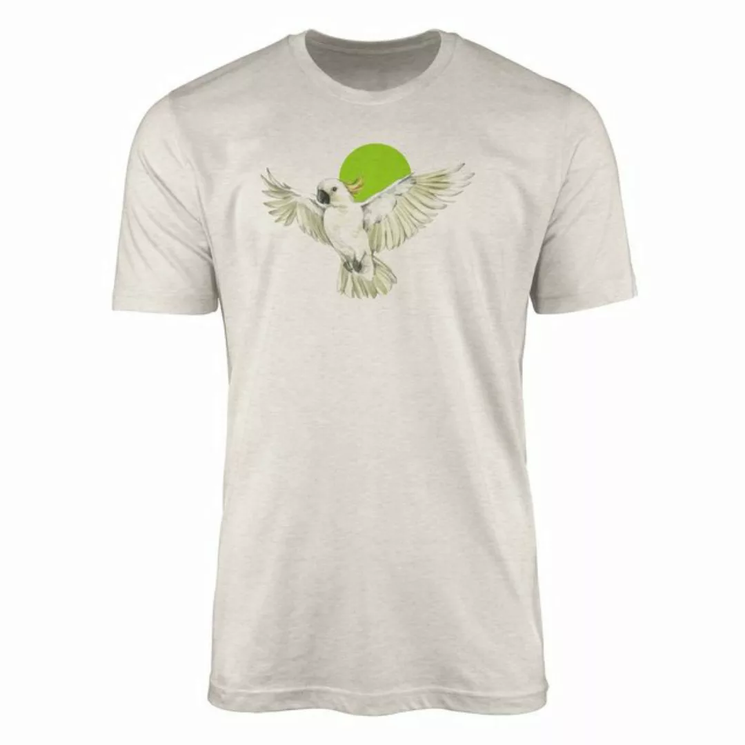 Sinus Art T-Shirt Herren Shirt Organic T-Shirt Aquarell Motiv Papagei Bio-B günstig online kaufen
