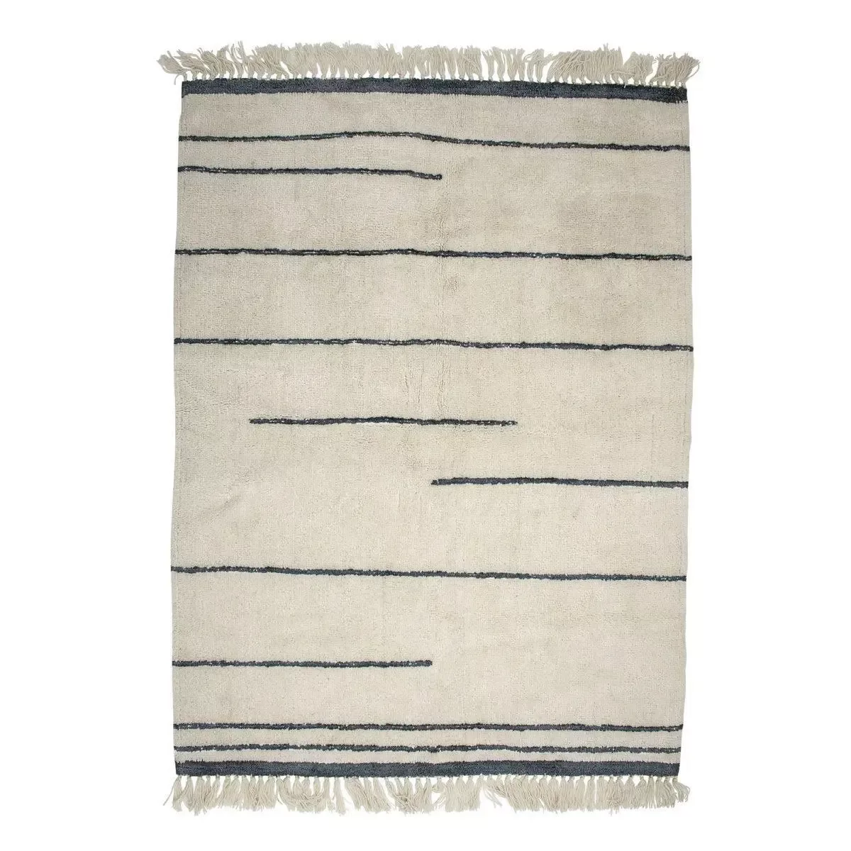 Teppich aus Wolle in Weiß und Grau günstig online kaufen