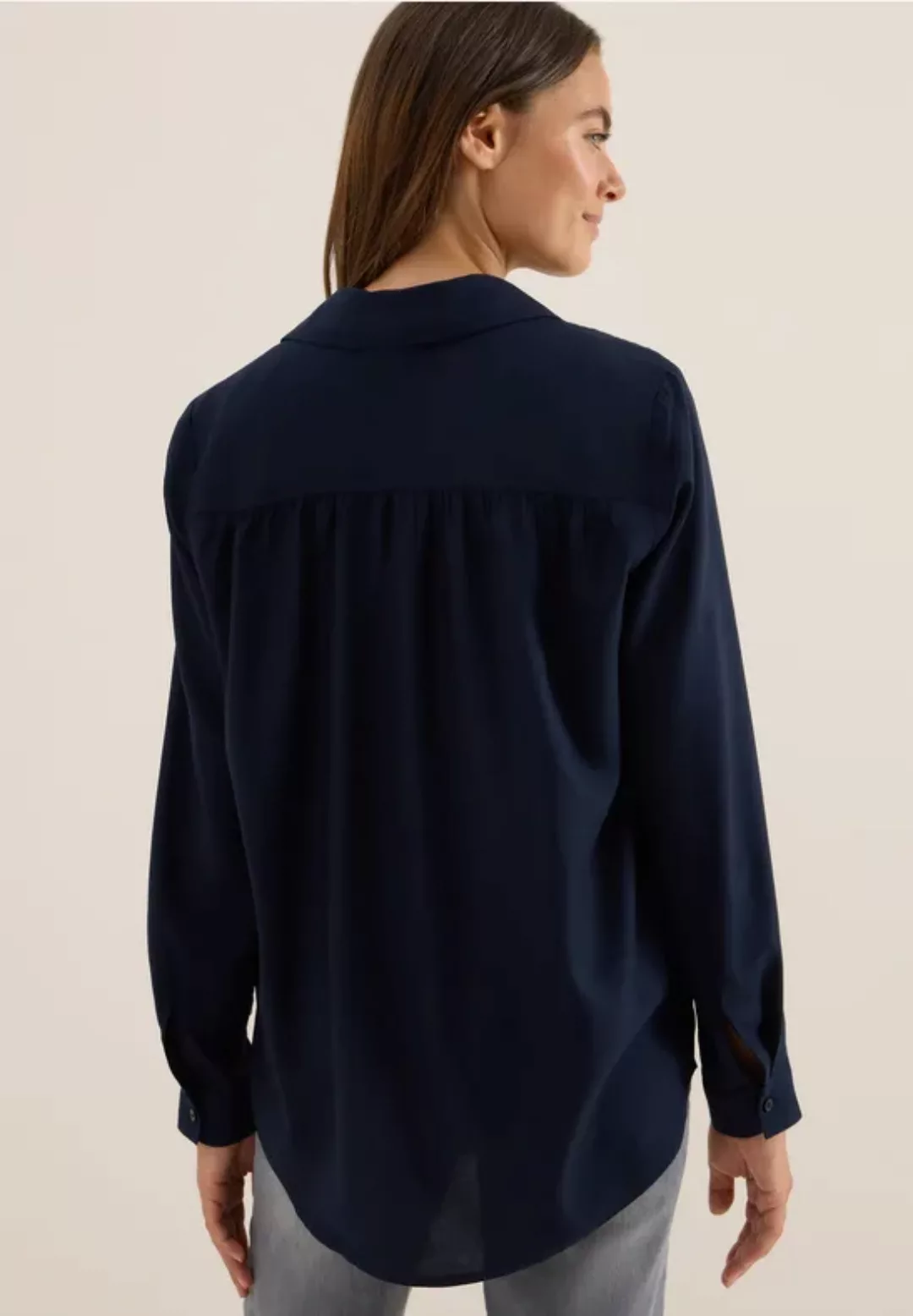 Hemdbluse in Unifarbe günstig online kaufen