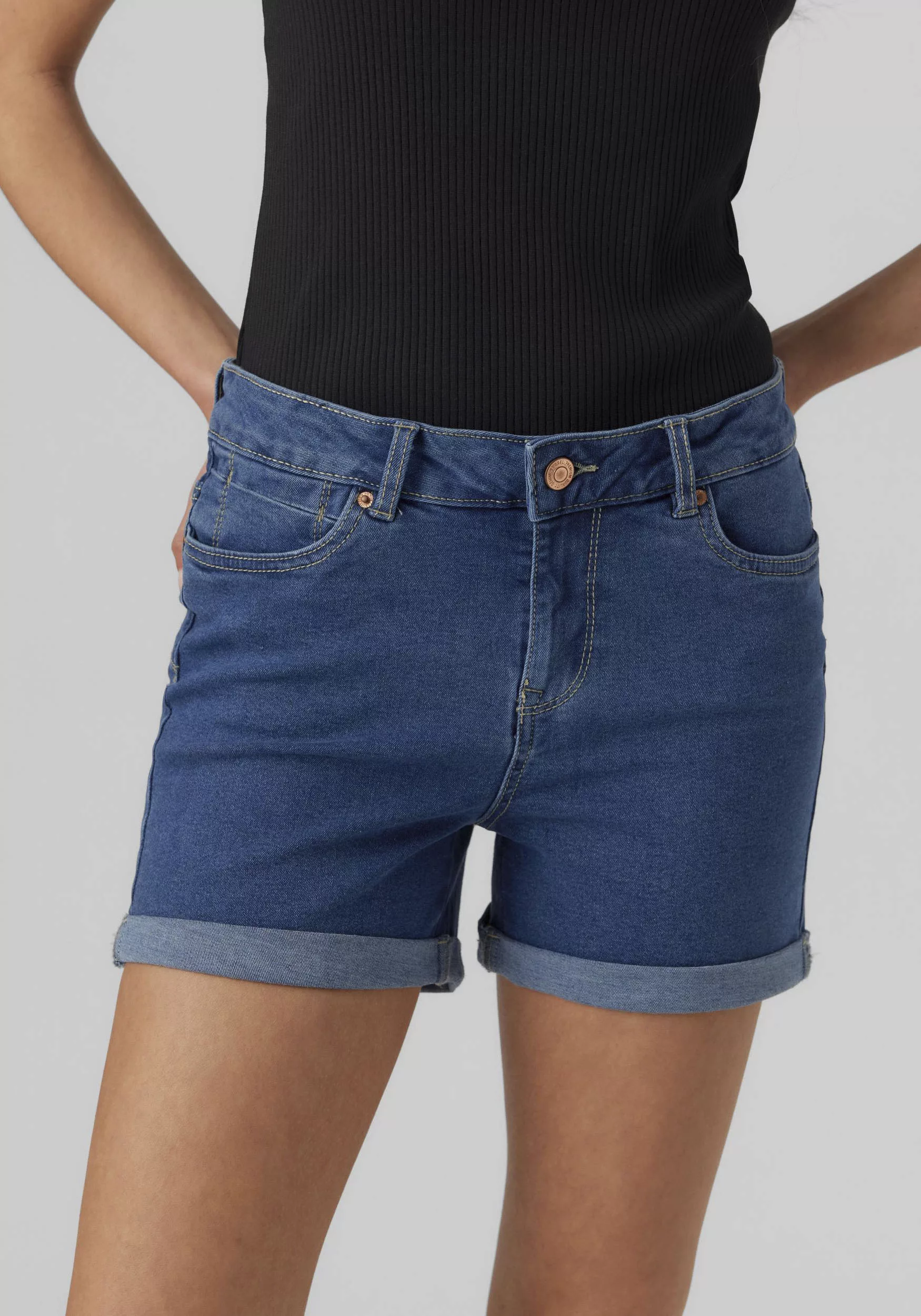 Vero Moda Damen Shorts VMLUNA Slim Fit Schwarz Blau günstig online kaufen