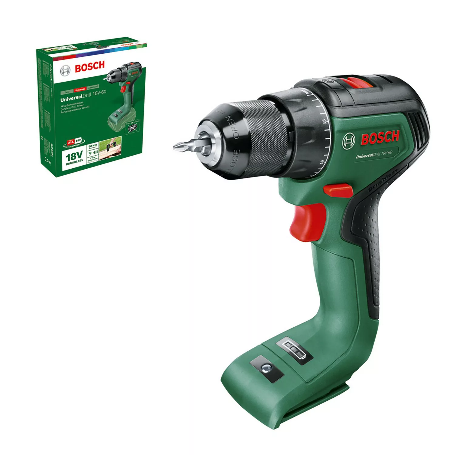 Bosch 18 V Akku-Bohrschrauber UniversalDrill 18V-60 Solo günstig online kaufen