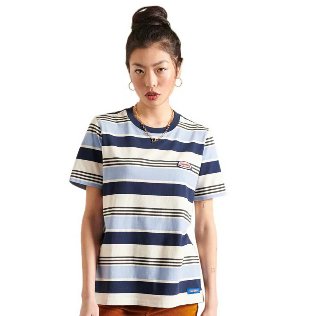 Superdry Cali Surf Classic Crew Kurzarm T-shirt M Cali Blue Stripe günstig online kaufen