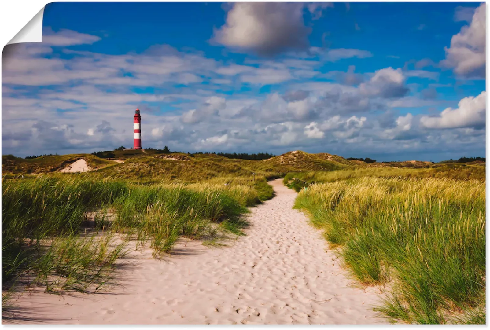 Artland Wandbild »Strandweg zum Leuchtturm - Insel Amrum«, Küste, (1 St.), günstig online kaufen