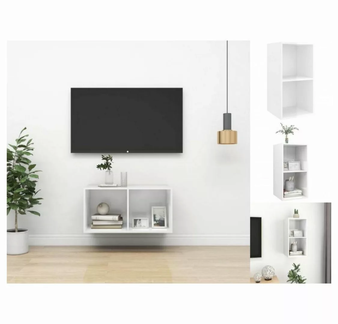 vidaXL TV-Schrank TV-Wandschrank Hochglanz-Weiß 37x37x72 cm Spanplatte günstig online kaufen