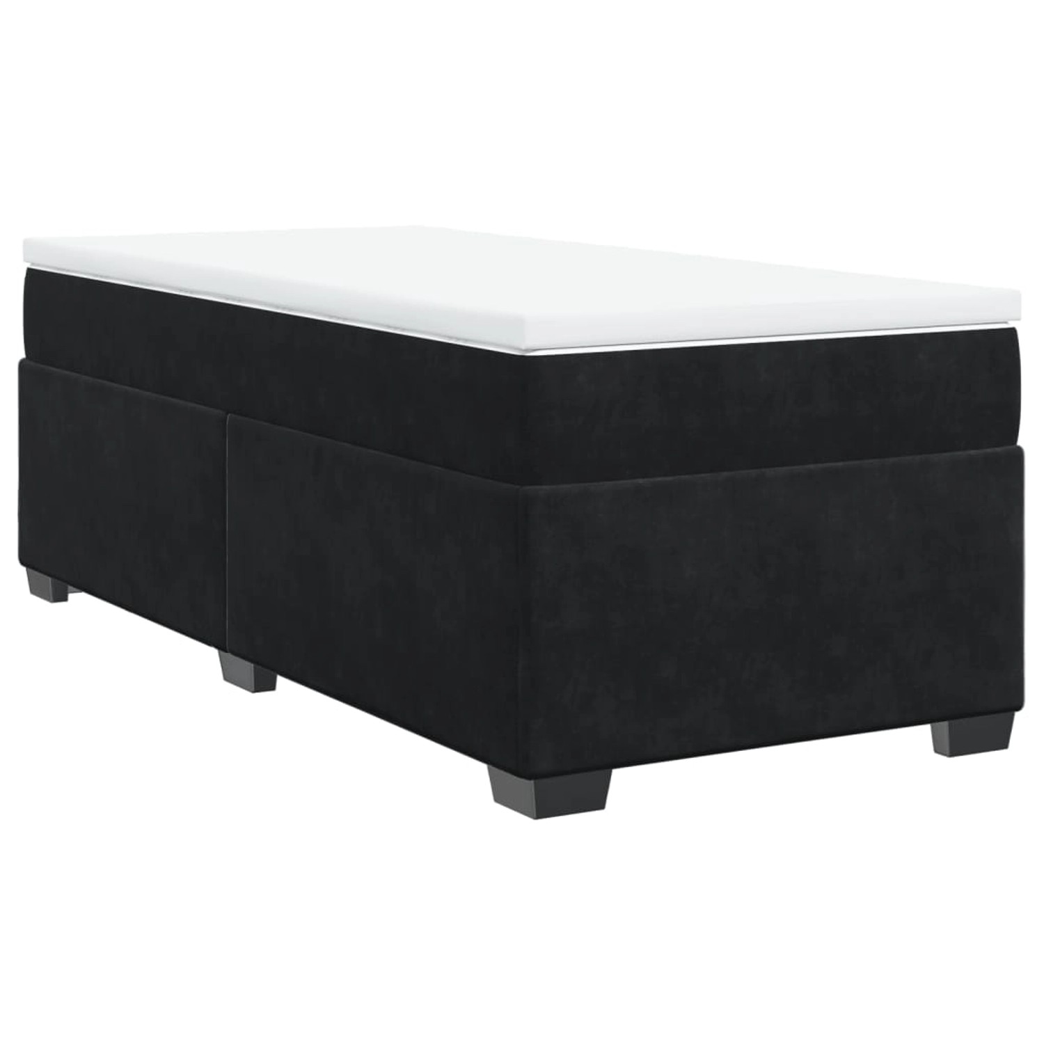 vidaXL Boxspringbett, Boxspringbett mit Matratze Schwarz 100x200 cm Samt günstig online kaufen