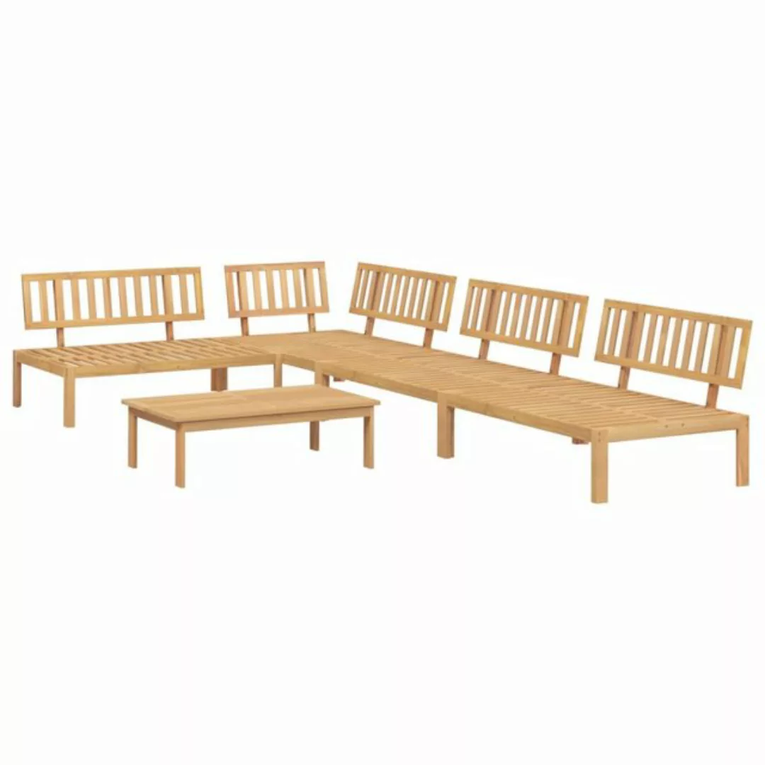 vidaXL Loungesofa 5-tlg. Garten-Sofagarnitur aus Paletten Massivholz Akazie günstig online kaufen