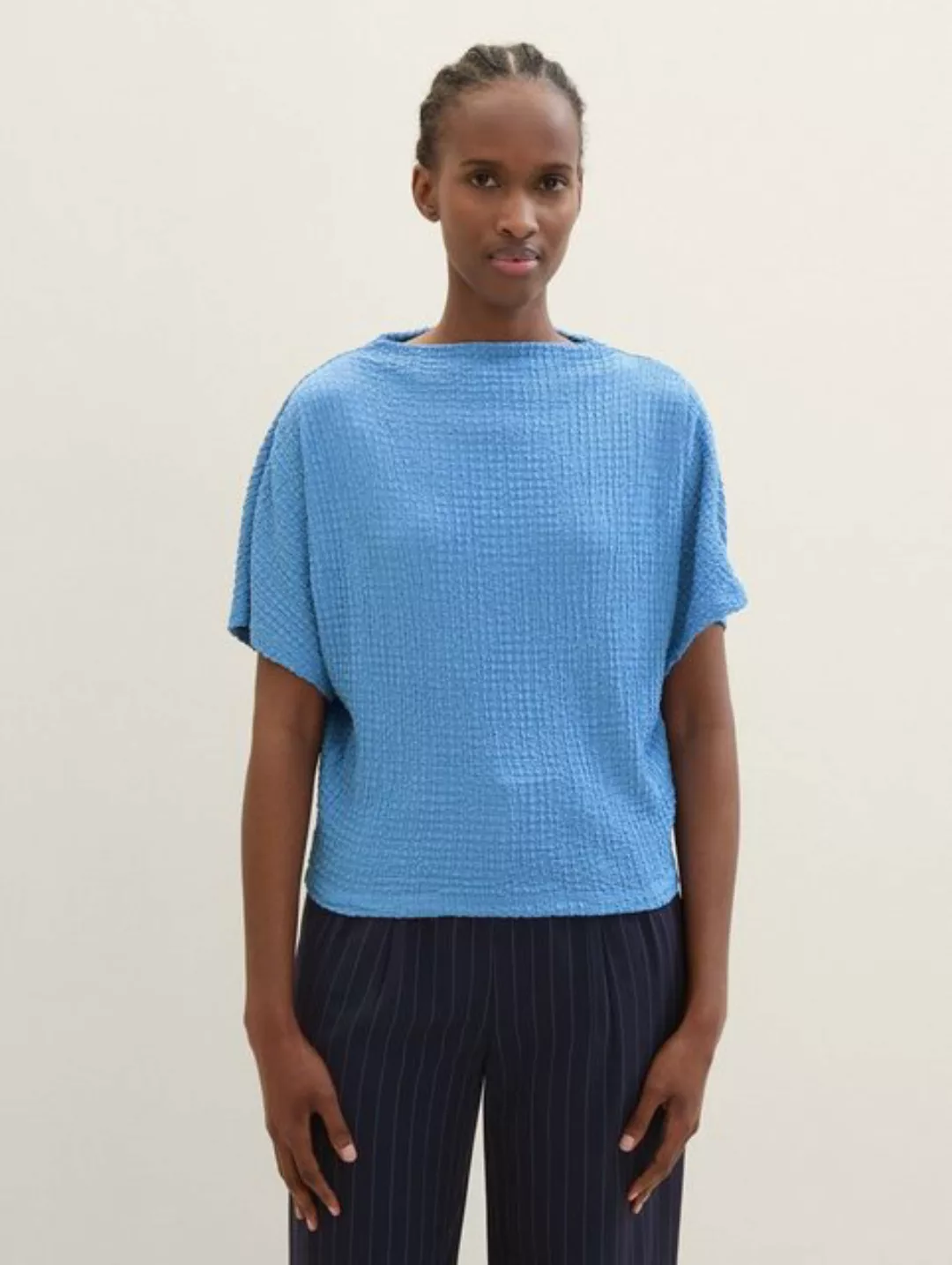 TOM TAILOR Denim Langarmshirt T-Shirt in Knitteroptik günstig online kaufen