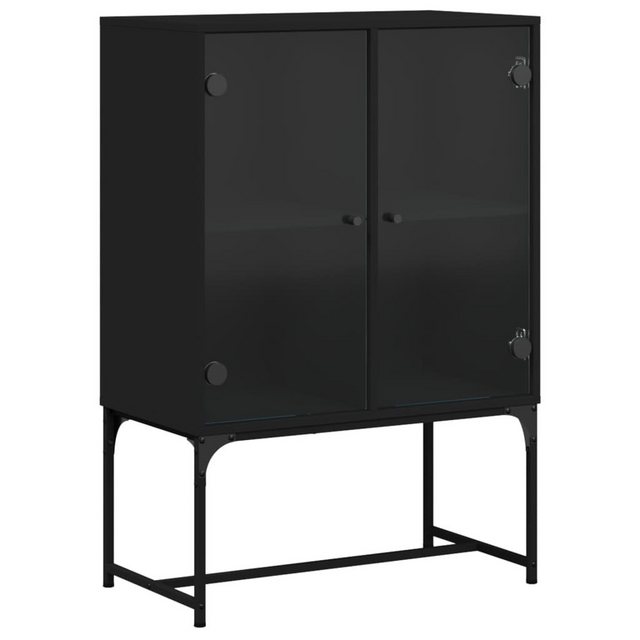 vidaXL Beistellschrank Beistellschrank mit Glastüren Schwarz 69x37x100 cm ( günstig online kaufen