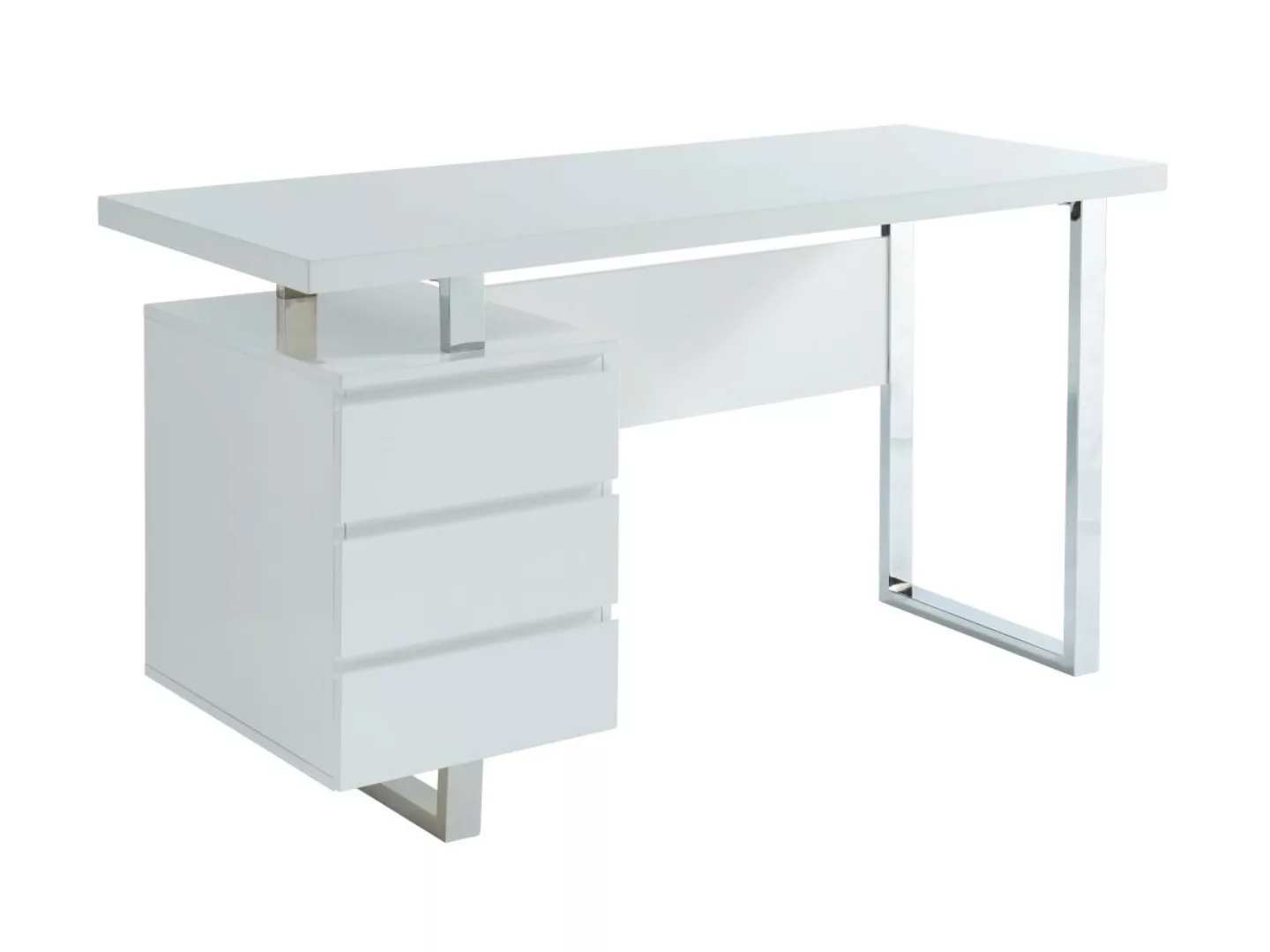 Schreibtisch mit 3 Schubladen - MDF - Weiß lackiert - MYLAN II günstig online kaufen