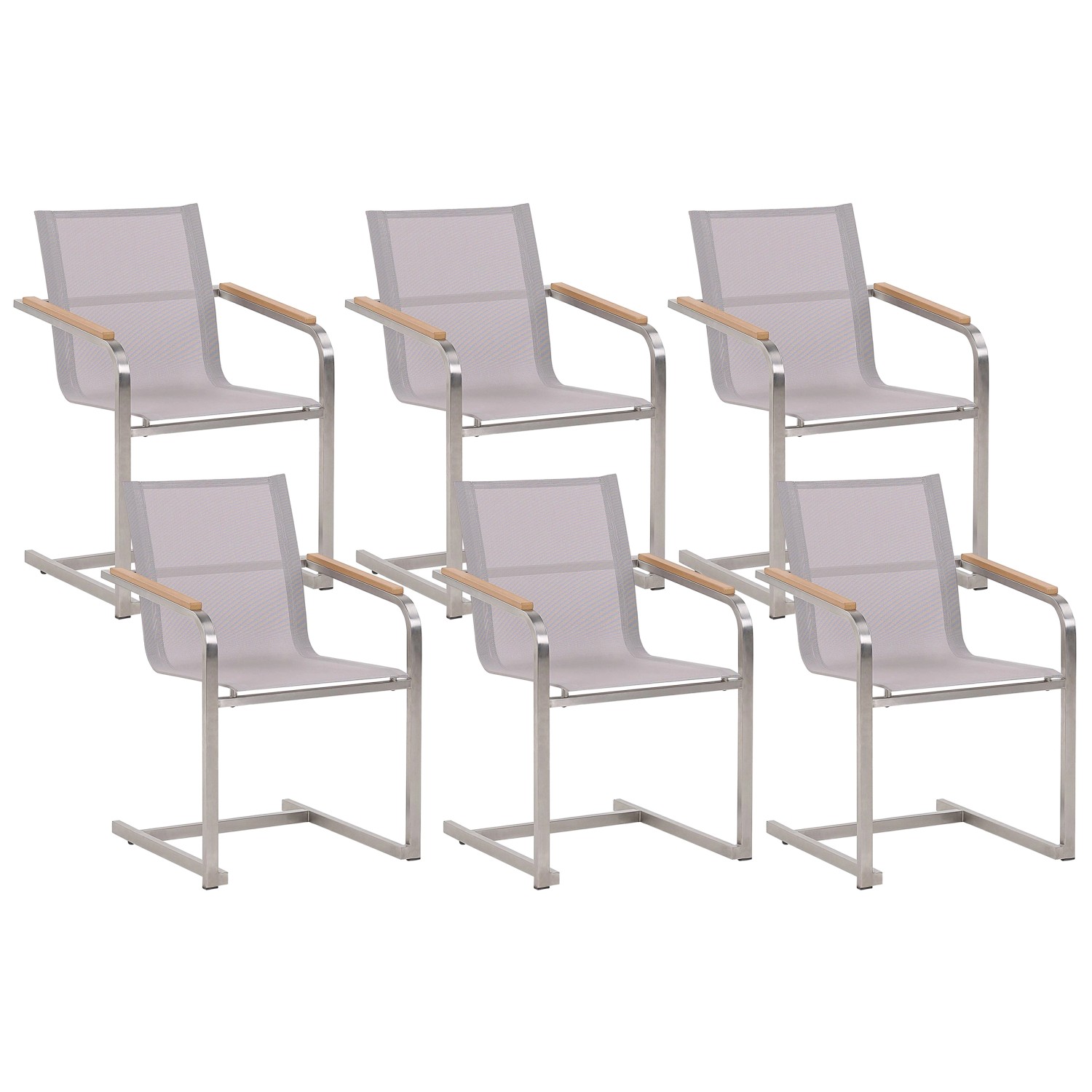 Beliani Gartenstuhl Beige Silber 55x56x85 günstig online kaufen