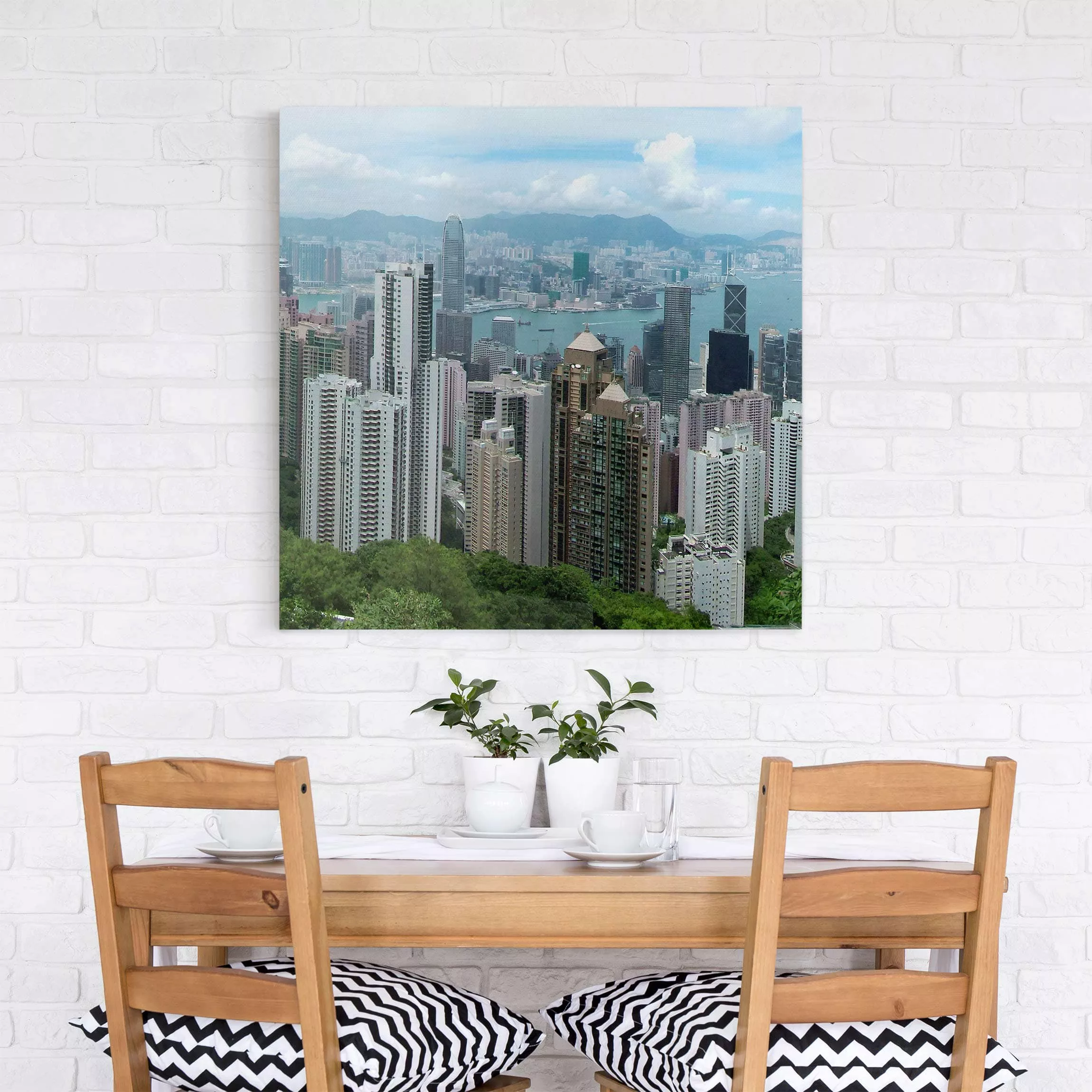 Leinwandbild Architektur & Skyline - Quadrat Watching HongKong günstig online kaufen