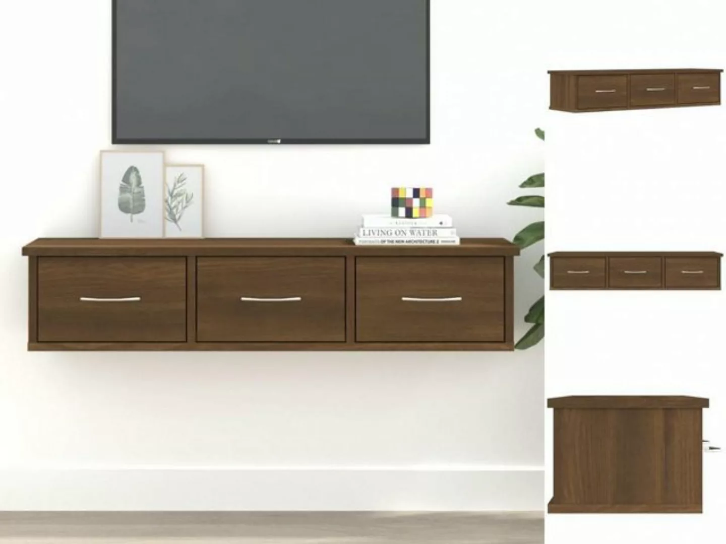 vidaXL TV-Schrank TV-Wandschrank Braun Eiche 88x26x18,5 cm Spanplatte günstig online kaufen