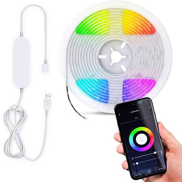 B.K.Licht LED Stripe, WIFI RGB-LED Flexband 2 Meter, inkl. 60 x RGB-LED 0,1 günstig online kaufen