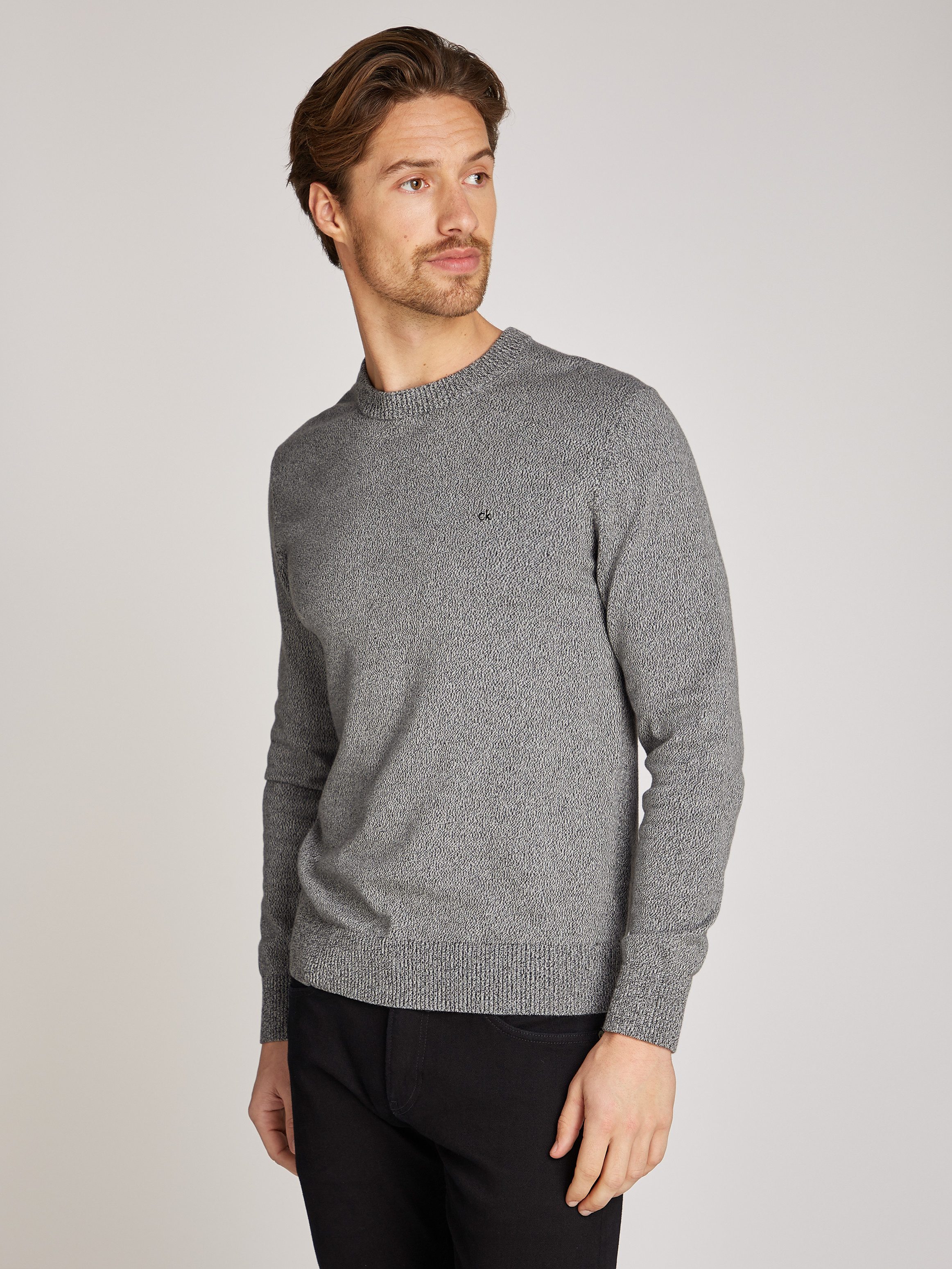 Calvin Klein Rundhalspullover MOULINE CN SWEATER günstig online kaufen