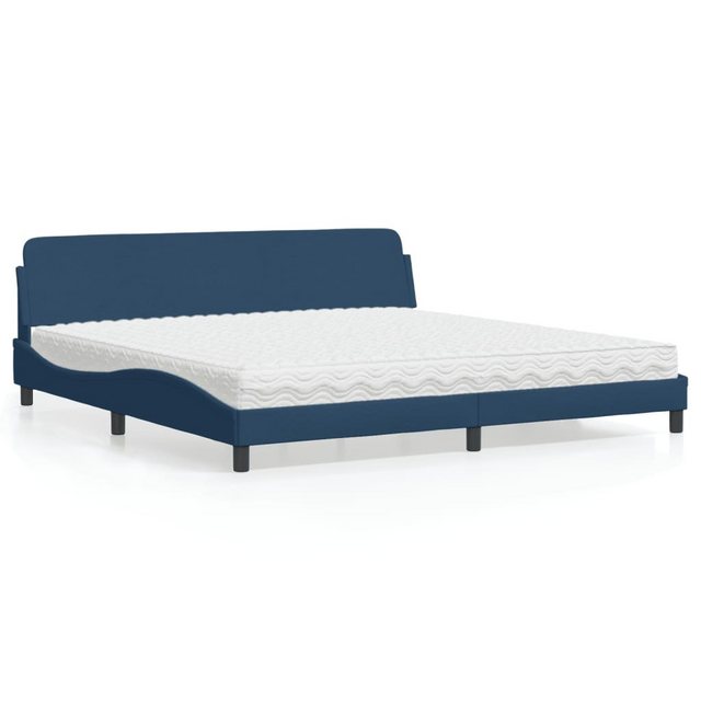 vidaXL Bett Bett mit Matratze Blau 200x200 cm Stoff günstig online kaufen