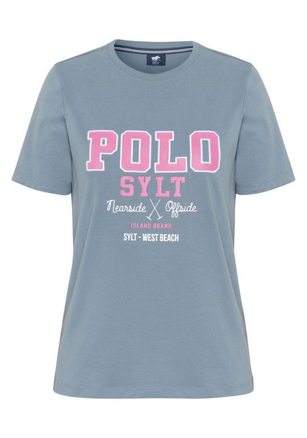 Polo Sylt Print-Shirt mit Pigment-Print im Label-Stil günstig online kaufen