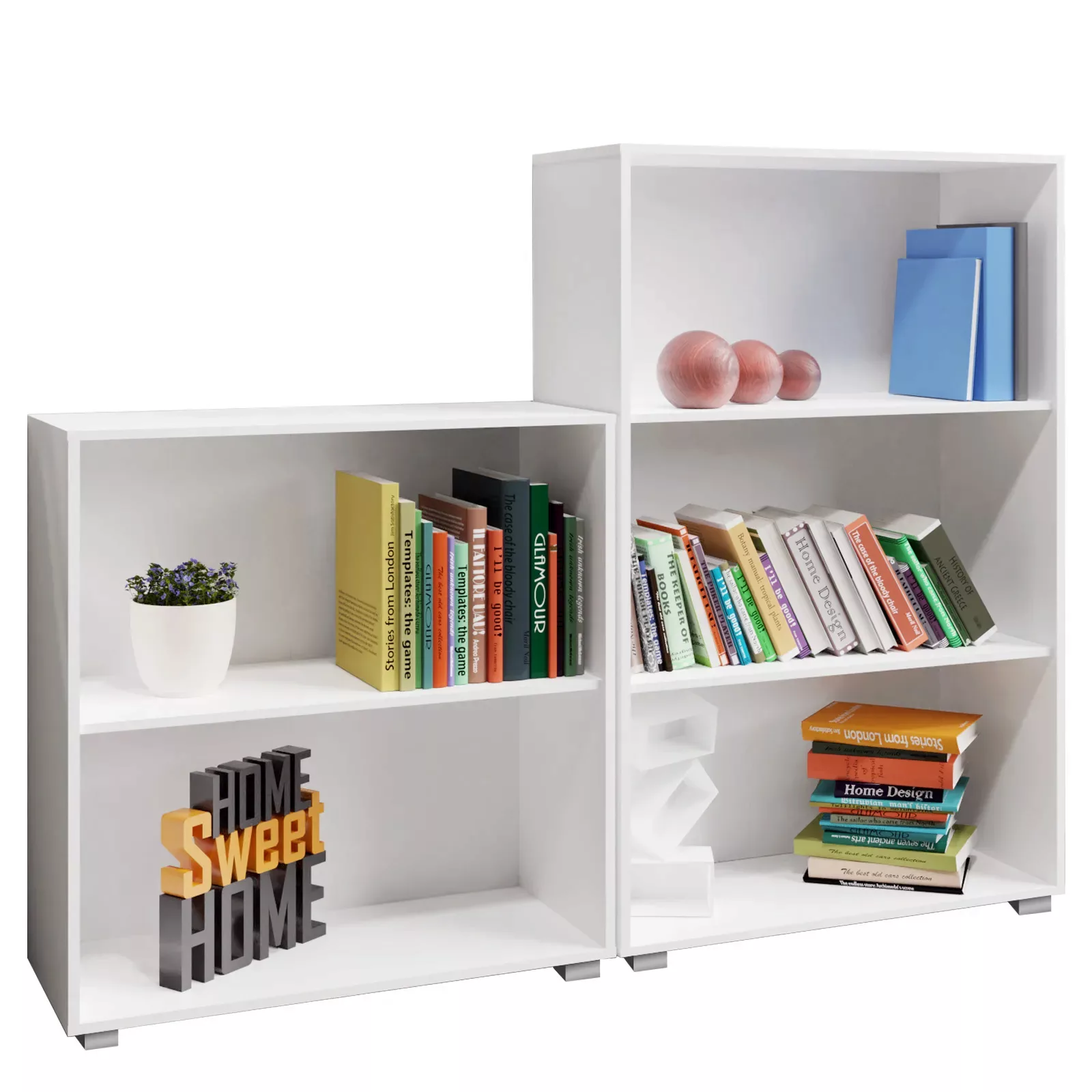 Bücherregal Vela 2er-Set Eiche 2+3 Fächer günstig online kaufen