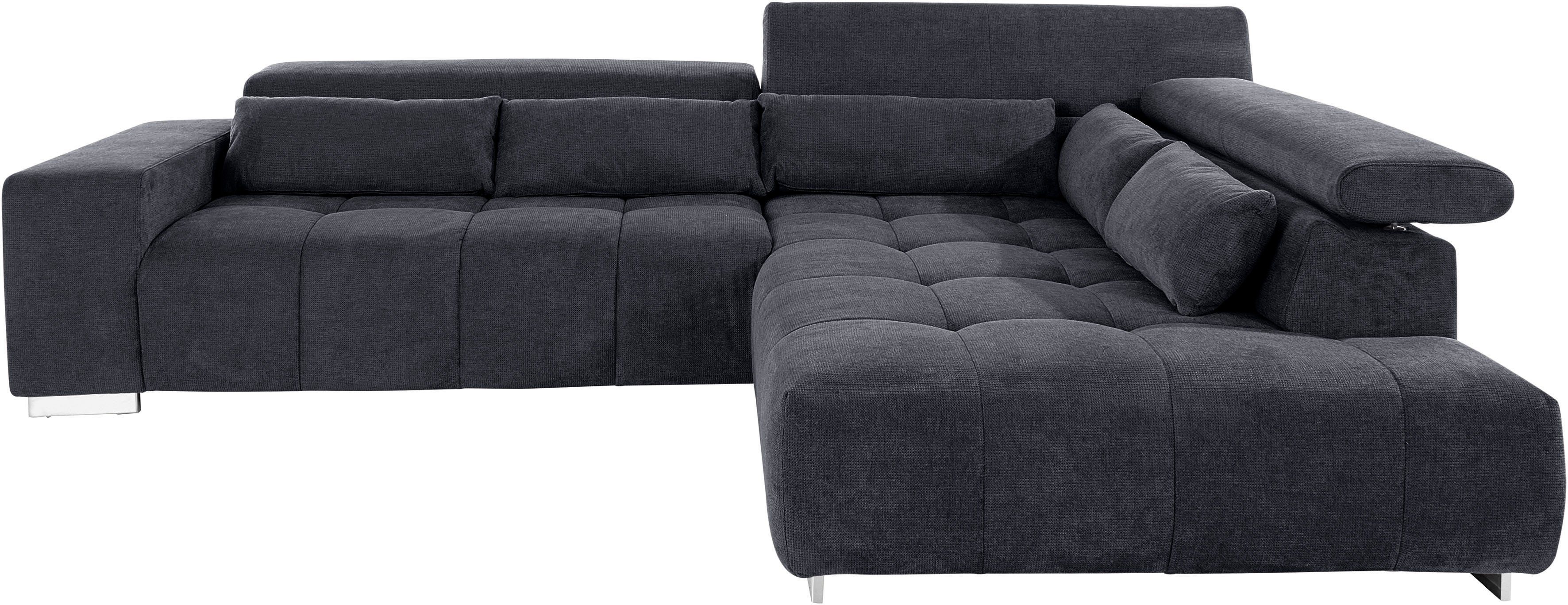 COTTA Ecksofa "Orion L-Form", mit Kopfteilverstellung & 5 Nierenkissen günstig online kaufen