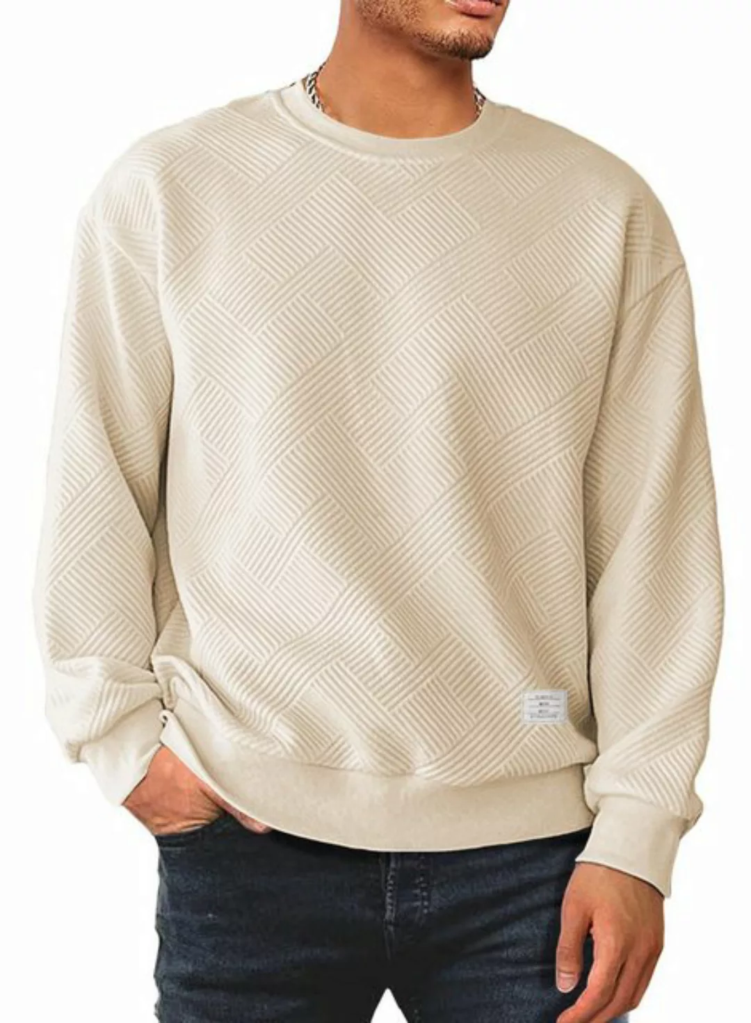 JMIERR Sweatshirt Herren Sweatshirt Sweat Langarm Casual Pullover Rundhalsa günstig online kaufen