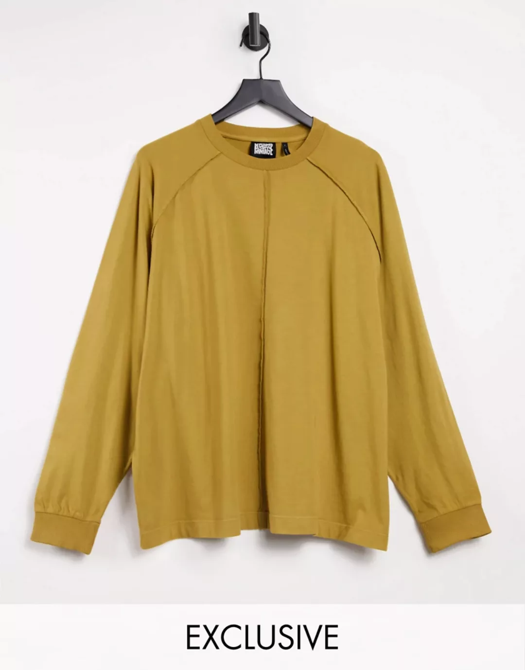 Reclaimed Vintage – Inspired – Langärmliges Raglan-Shirt mit Ziernähten-Gel günstig online kaufen