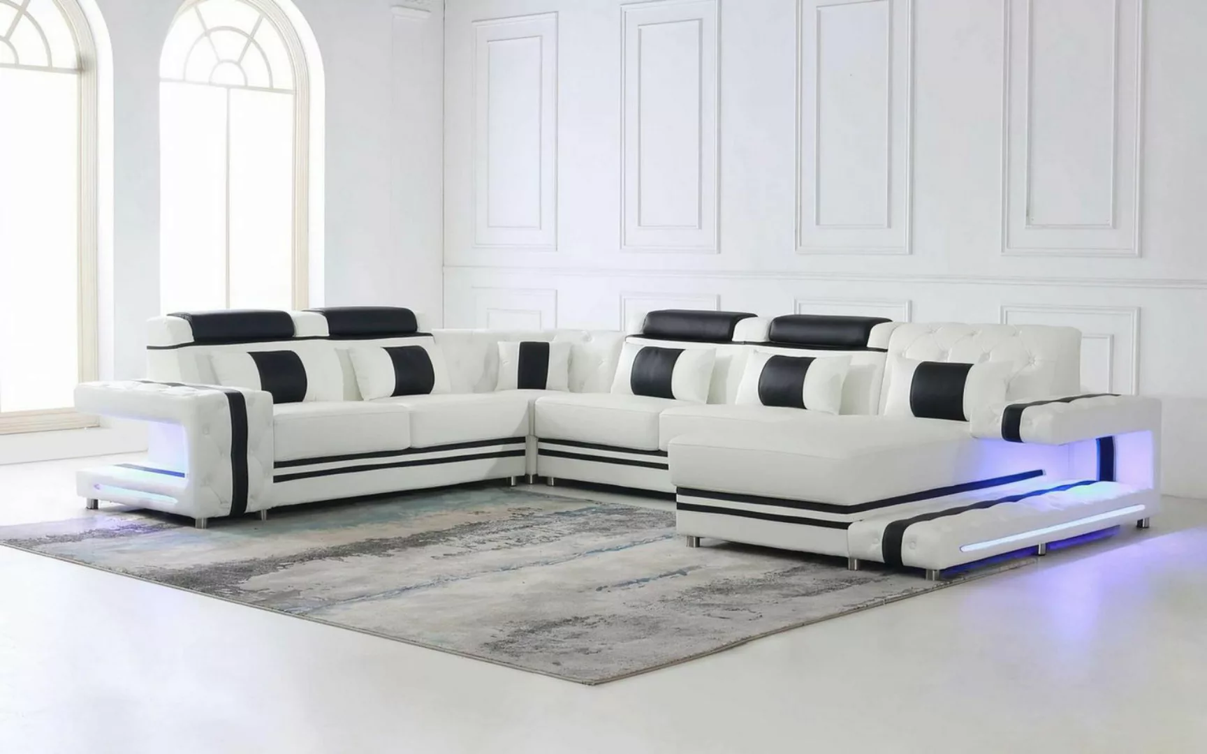 JVmoebel Ecksofa, Ecksofa Sofa U Form Couch Polster Designer Leder günstig online kaufen