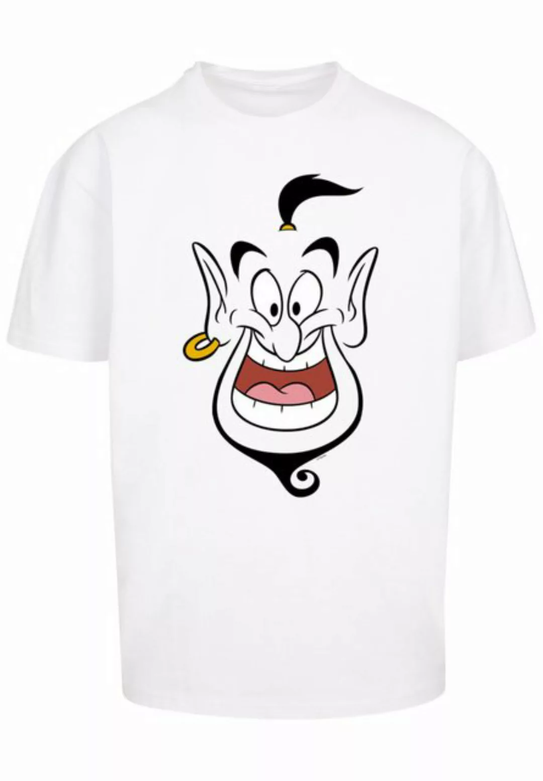 F4NT4STIC Kurzarmshirt Herren Disney Aladdin Genie Face -WHT with Heavy Ove günstig online kaufen