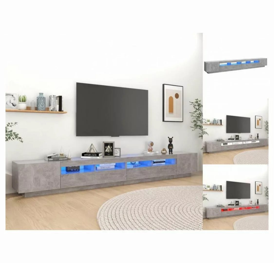 vidaXL TV-Schrank TV-Schrank mit LED-Leuchten Betongrau 300x35x40 cm Lowboa günstig online kaufen