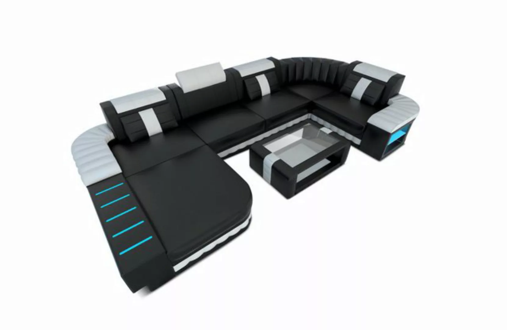 Sofa Dreams Wohnlandschaft Ledersofa Bellagio U Form Mini, Designersofa, So günstig online kaufen