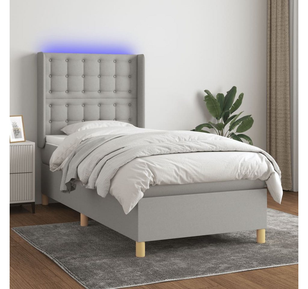 vidaXL Boxspringbett Bett Boxspringbett mit Matratze und LED Stoff (90 x 20 günstig online kaufen