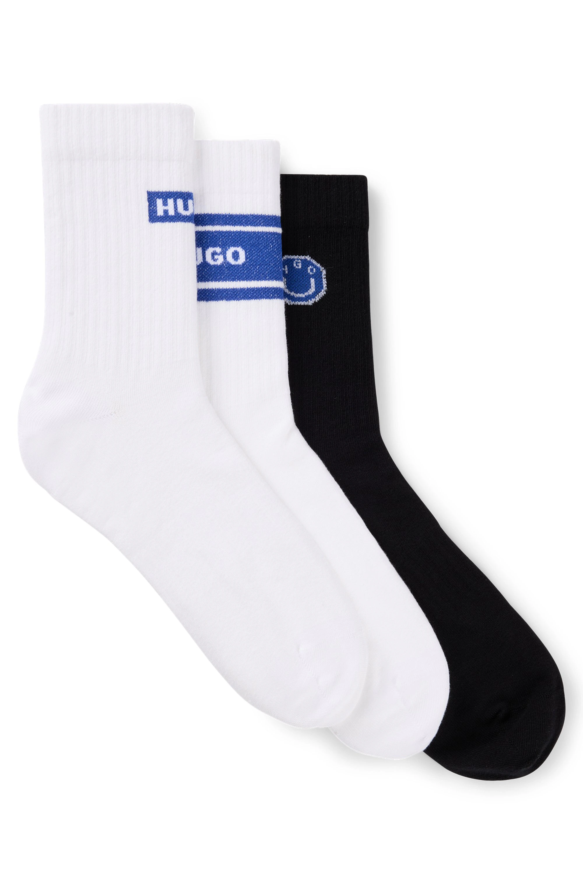 HUGO Blue Socken "3P QS BLUE DESIGN", (Packung, 3 Paar), mit Branding günstig online kaufen