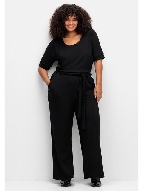 sheego by Joe Browns Jumpsuit Große Größen mit Bindegürtel und weitem Bein günstig online kaufen