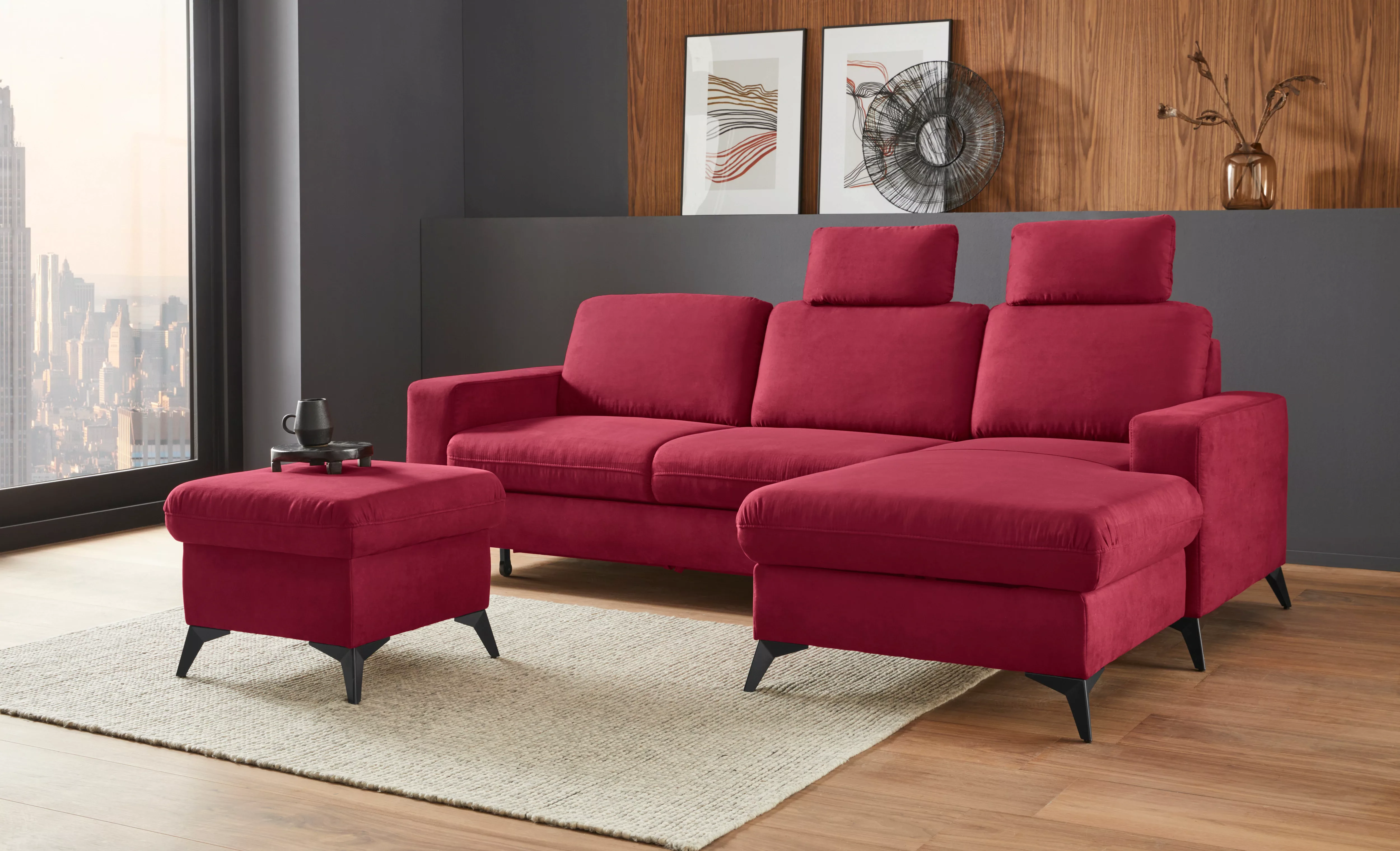 Places of Style Ecksofa "Lolland L-Form", Wahlweise mit Bettfunktion und Be günstig online kaufen