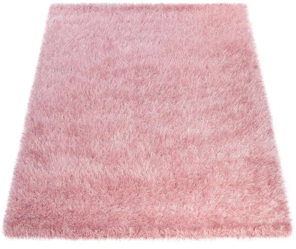 Paco Home Hochflor-Teppich »Glamour 300«, rechteckig, Uni Farben, mit weich günstig online kaufen