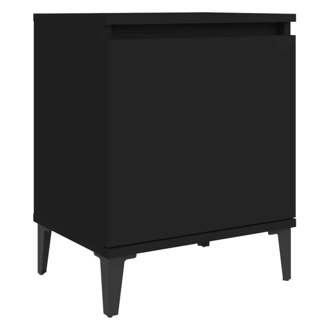 Nachttisch Mit Metallbeinen Schwarz 40x30x50 Cm günstig online kaufen