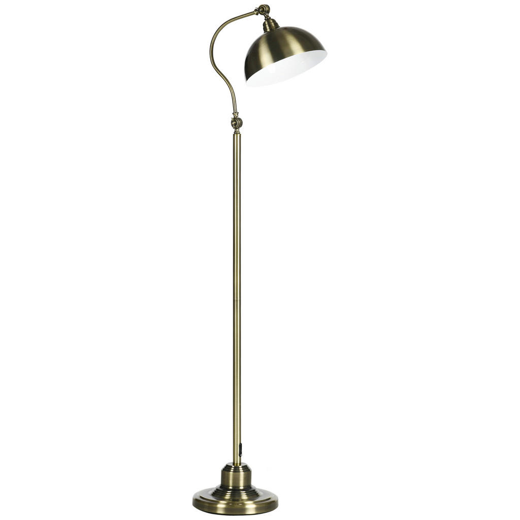 HOMCOM Stehlampe Retro Bogenlampe mit verstellbarem Lampenschirm E27 Messin günstig online kaufen